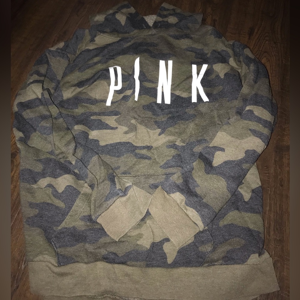 Green camo- Pink Victoria Secret hoodie